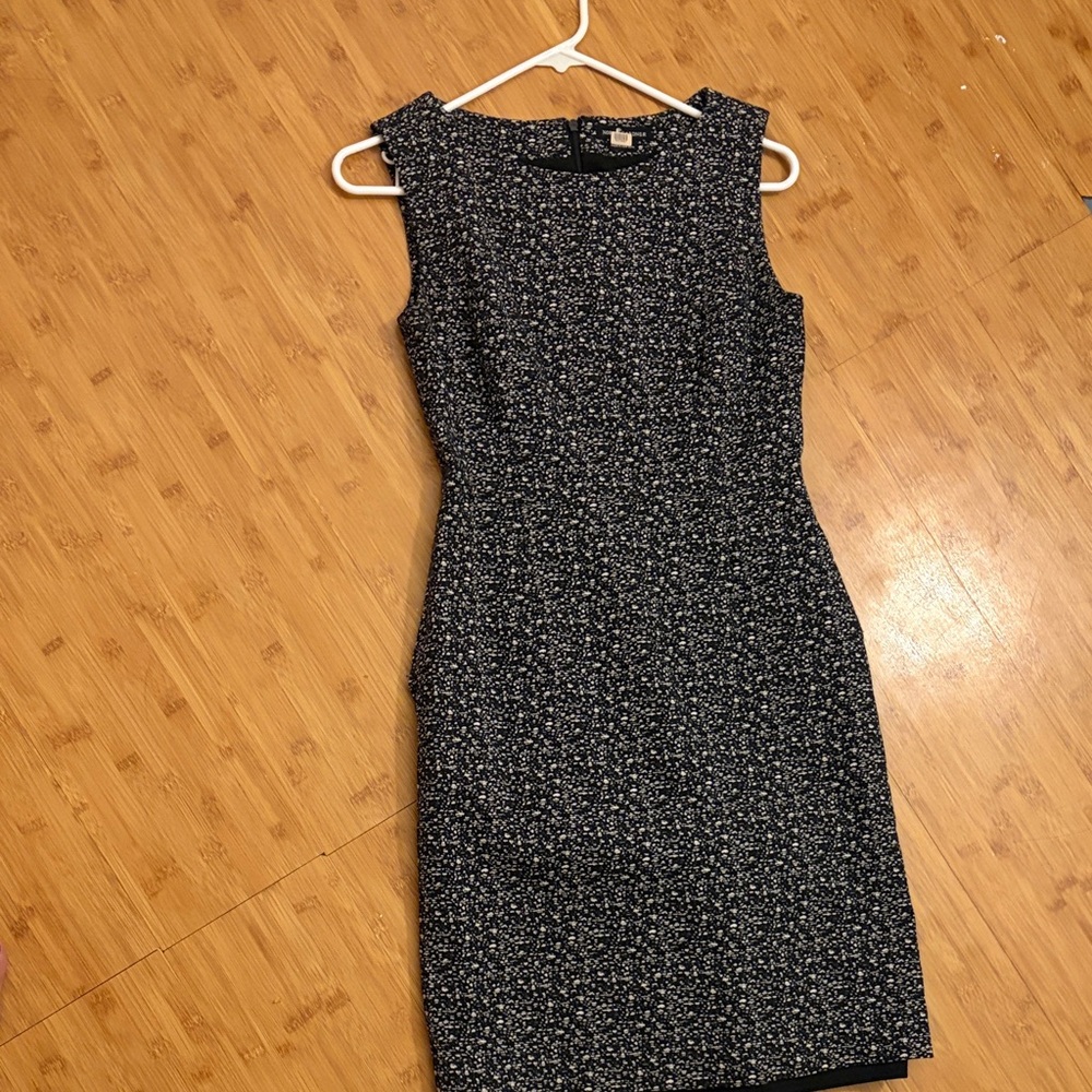 Elegant Black and White Patterned Midi Dress